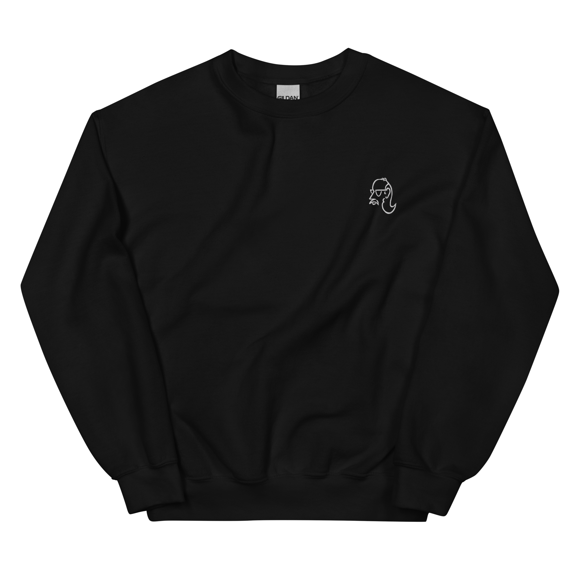 embroidered dad head crewneck