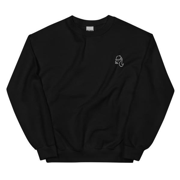 embroidered dad head crewneck