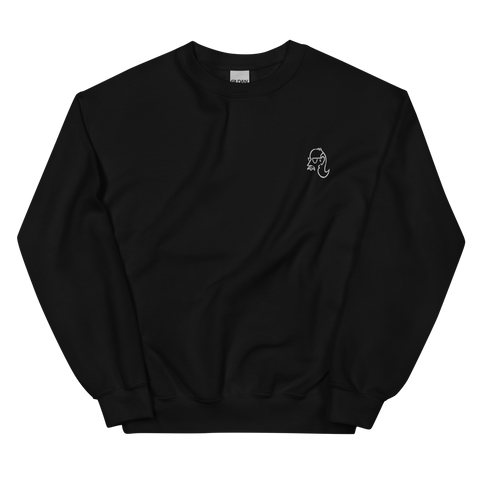 embroidered dad head crewneck